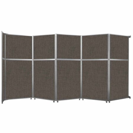 Versare Operable Wall Folding Room Divider 19'6" x 10'3/4" Mocha Fabric 1070257-1